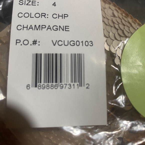 Vince Camuto Gold Sequined Mini Dress, Size 4 - Picture 8 of 10